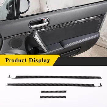 Для Mazda MX-5 2009-2014 Мягкая наклейка на накладку на дверь автомобиля из углеродного волокна, Аксессуары для модификации интерьера автомобиля