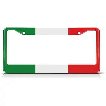 Рамка для номерного знака с флагом Италии, Рамки для бирки, Держатель для номерных знаков с Национальным флагом, 2 отверстия, Крутой Патриотический дизайн, Декоративный автомобиль, грузовик