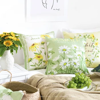 Nordic ins wind маленькие свежие цветы подушка офисный диван гостиная подголовник поясная подушка