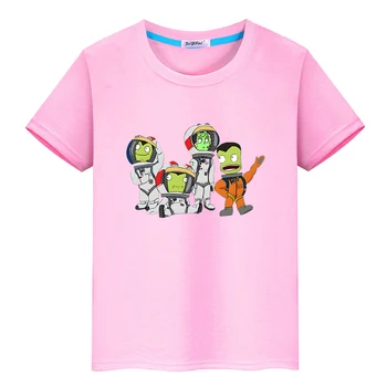 Футболки Kerball Space Program, летняя футболка из 100% хлопка с коротким рукавом, повседневная футболка с рисунком Каваи, топы с милым принтом