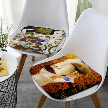 Художник Густав Климт, абстрактная картина маслом, креативная подушка для сиденья, офисный обеденный стул, Губчатый коврик для дивана, нескользящая подушка для дивана