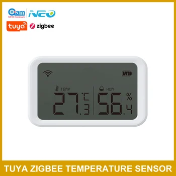Датчик температуры и влажности Tuya Zigbee с ЖК-дисплеем с прозрачным экраном, приложение Tuya 
