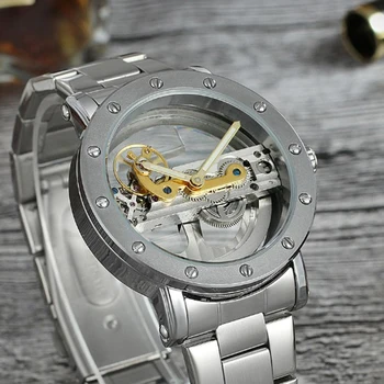 2023 Reloj Hombre FORSINING Часы Мужские Прозрачные Часы Модные Автоматические механические часы с одним мостом Tourbillion Мужские