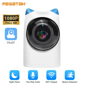 PEGATAH 1080P Внутренняя WiFi IP-камера с Объективом 3,6 мм, Беспроводная Домашняя Радионяня, AI-трек, P2P-камеры видеонаблюдения, PTZ-камеры