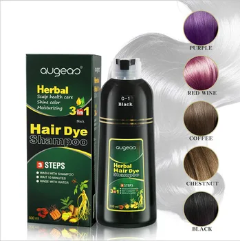 Травяная 500 мл Натуральная Растительная кондиционирующая краска для волос, Черный Шампунь, быстрая краска для удаления белых серых волос, краска для окрашивания черных волос