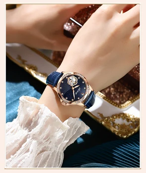 Брендовые часы AILANG, женские роскошные автоматические механические часы с полым бриллиантом, 2021, новые звездные брендовые водонепроницаемые кожаные женские часы