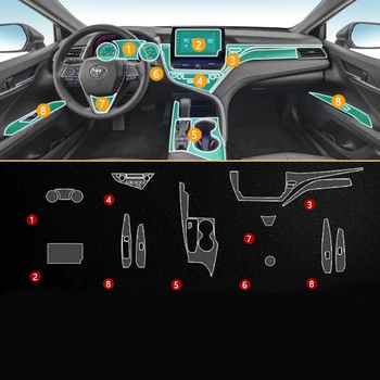 Для Toyota Camry 2023 8-дюймовый экран из ТПУ, прозрачная защитная пленка, наклейка для салона автомобиля, Навигатор, дверная панель, автомобильные аксессуары