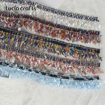 Lucia Crafts/2y/лот, ткань для одежды, Кружевная отделка с Кисточками, Декор, Швейная лента Для платья, Материал X0401