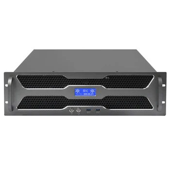 Корпус сервера 3U, алюминиевая панель с дисплеем температуры, совместимый с ATX Резервный корпус промышленного управления с двойным питанием