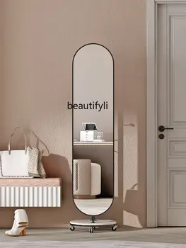 cqy Light Роскошное поворотное зеркало в полный рост, Вешалка для одежды, встроенная в Скандинавскую спальню, многофункциональная